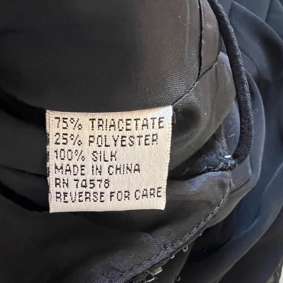 Cache Black Lace Beaded Crisscross Back Evening Formal Mermaid Dress Size 2 - Picture 10 of 15